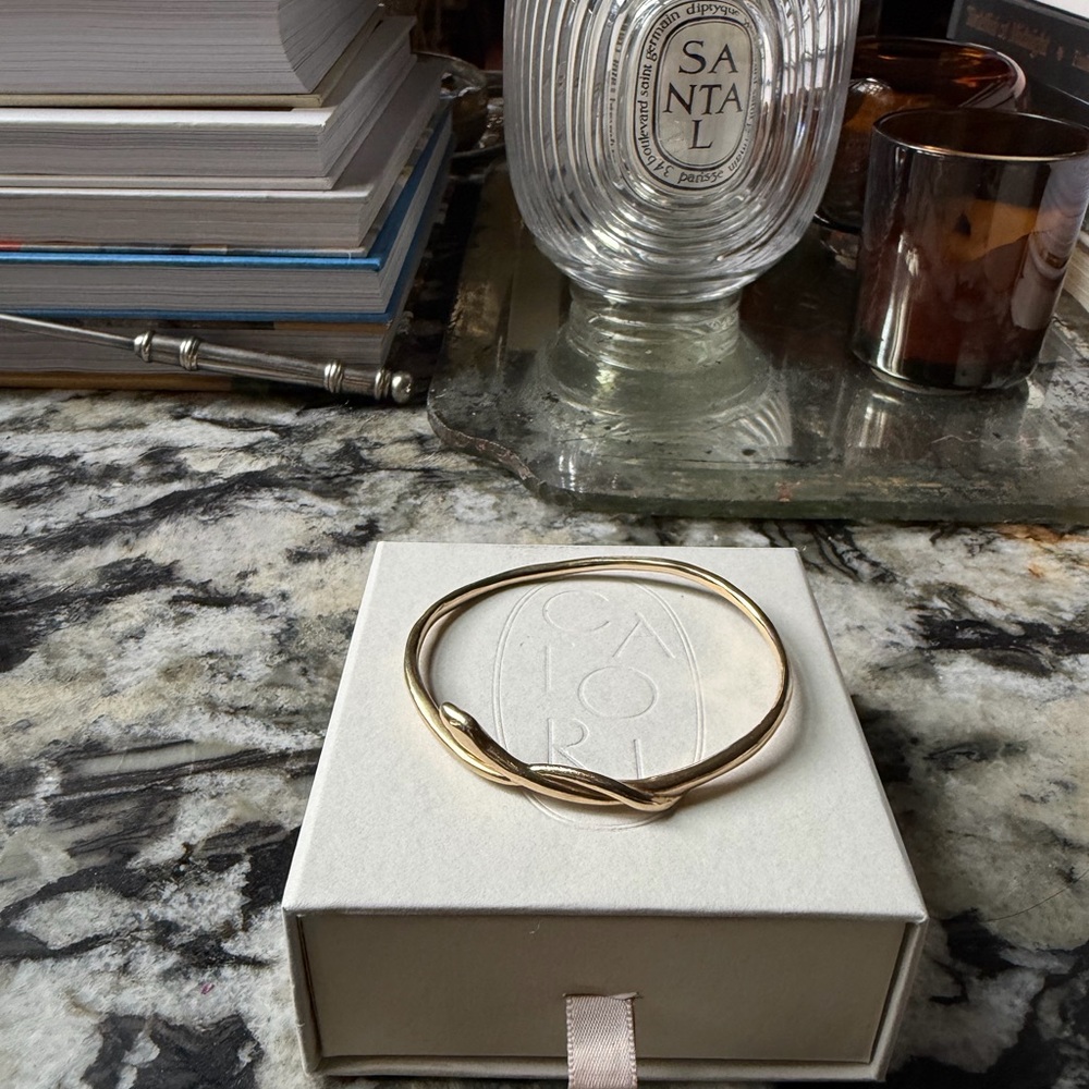 Catori 14k Solid Gold Serpent Snake Bangle Bracel… - image 6
